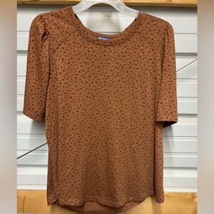 Democracy Chocolate Brown Textured Blouse